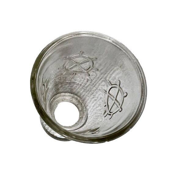 Vintage MidCentury Nautical Ships Wheel & Fluted Dessert Footed Glass - Picture 2 of 6